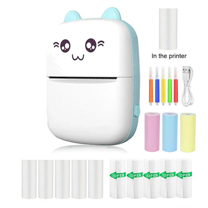 Mini Printer, Portable Thermal Photo Printer, Inkless Sticker Maker Machine for Notes, Photos, Stickers, Labels