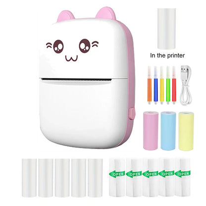 Mini Printer, Portable Thermal Photo Printer, Inkless Sticker Maker Machine for Notes, Photos, Stickers, Labels